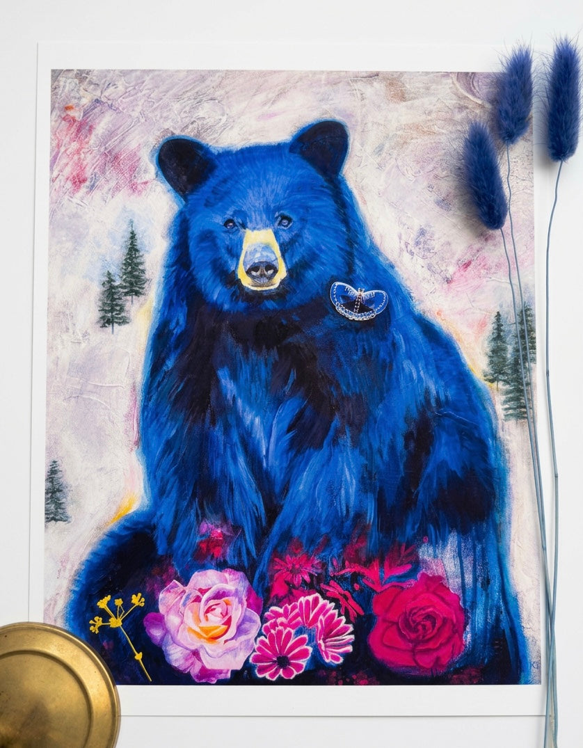 The Silent Bear Of Indigo Moon Print