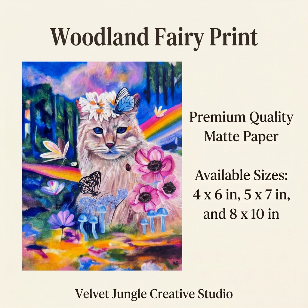 Woodland Fairy Print details card