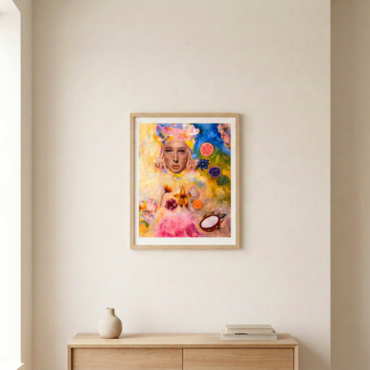 Breakfast in Ibiza framed room mockup