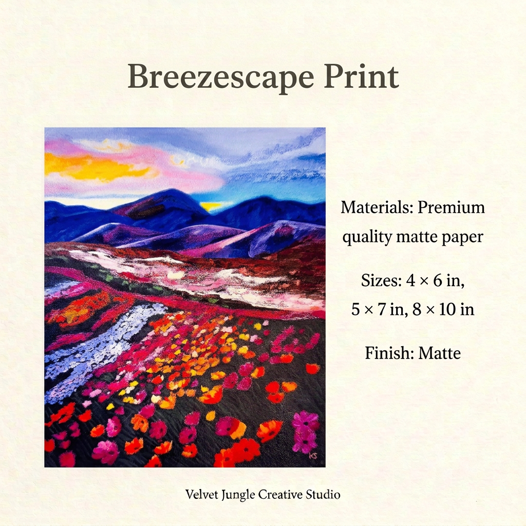 Breezescape matte-paper details card