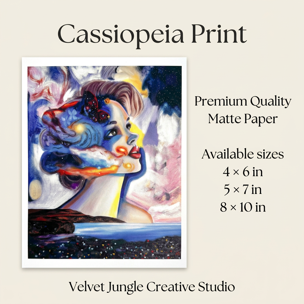 Cassiopeia matte paper details card