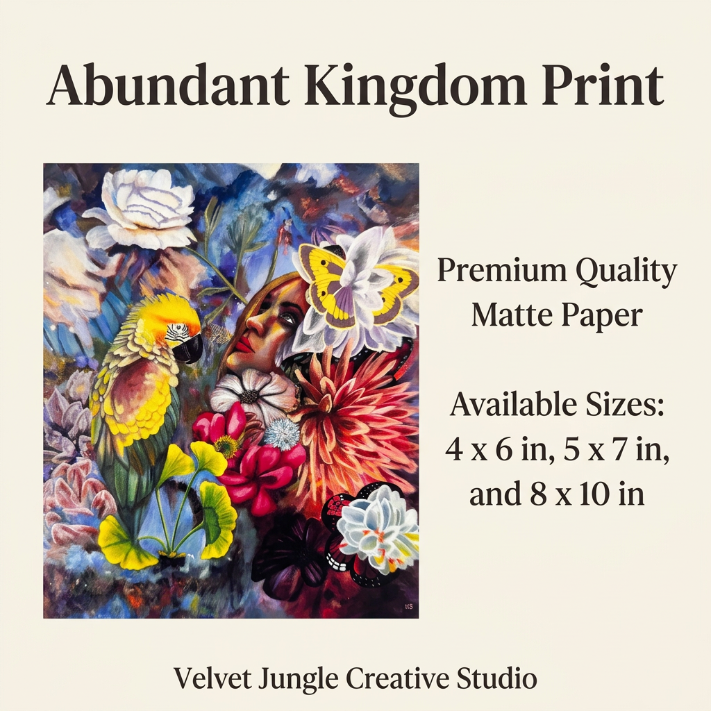 Details card for the Abundant Kingdom Print, regenerated