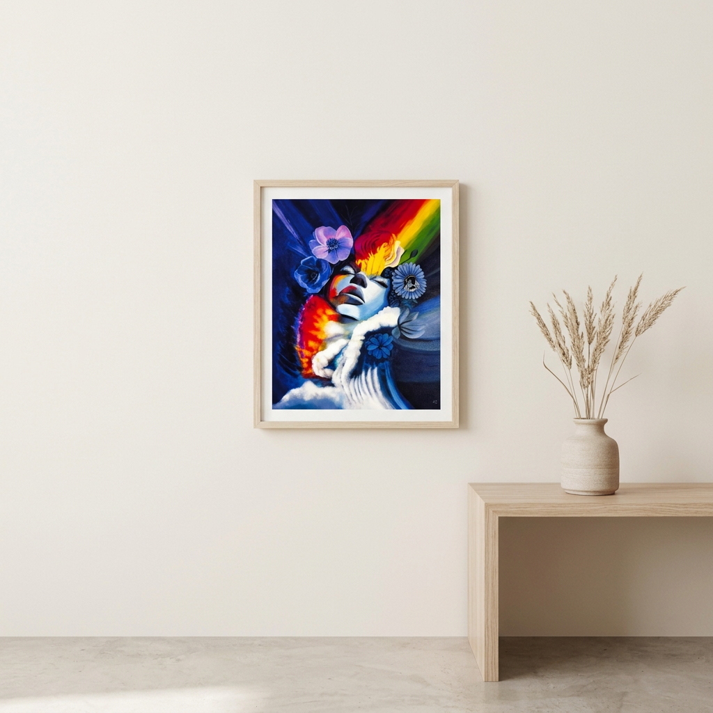 Framed Hearts Wide Open print room mockup