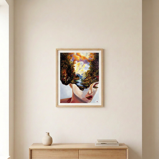 Framed Wish You Were Here Print room mockup
