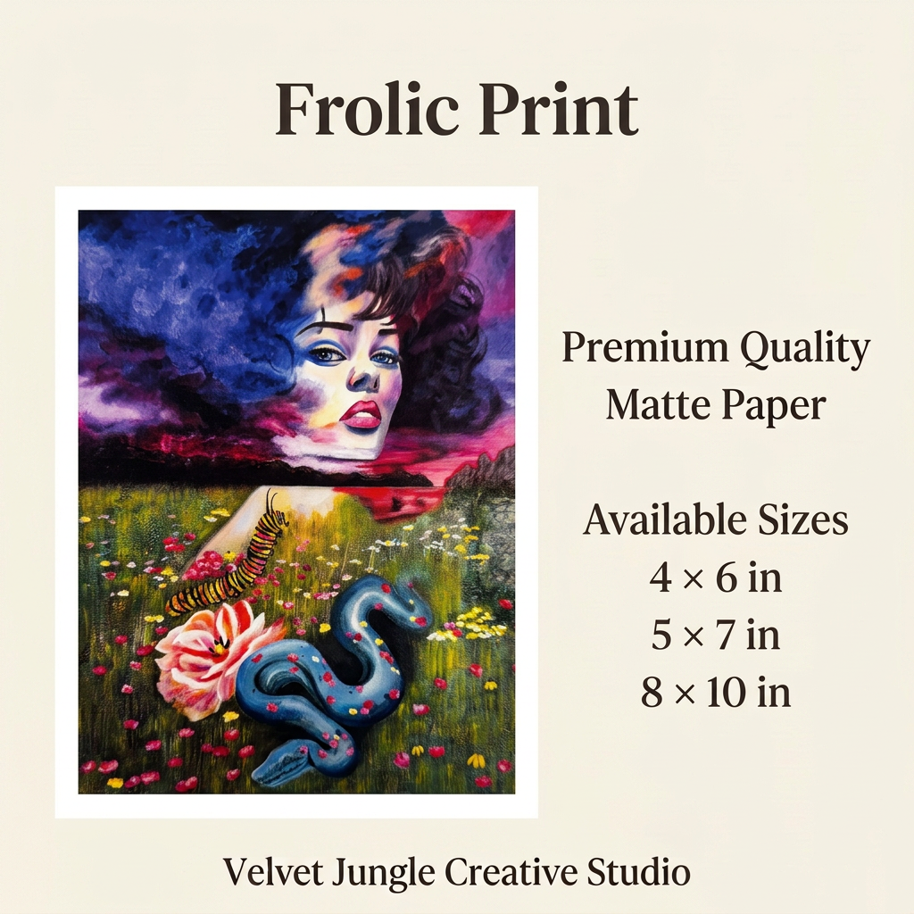 Frolic print details card