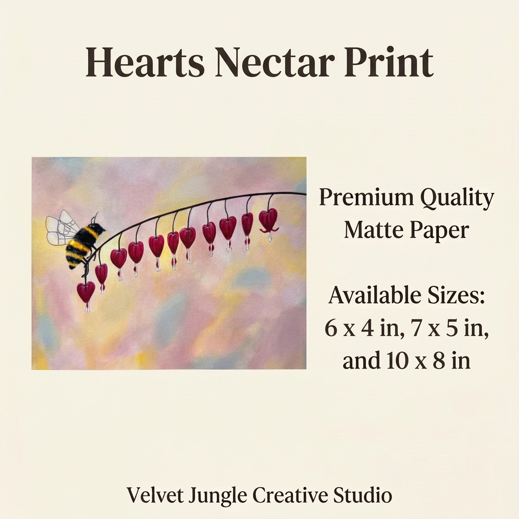 Hearts Nectar Print details card
