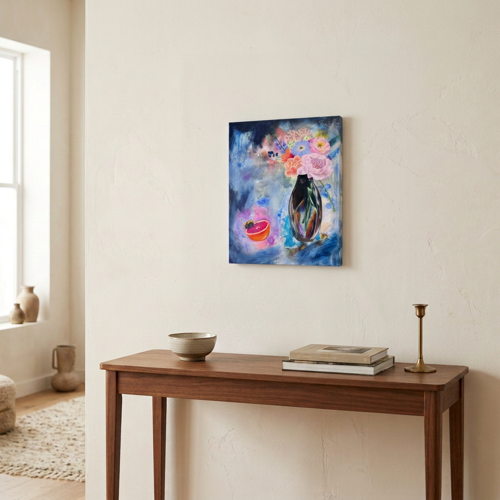 Iridescent Harmony mockup with a smaller 16 × 20 inch canvas