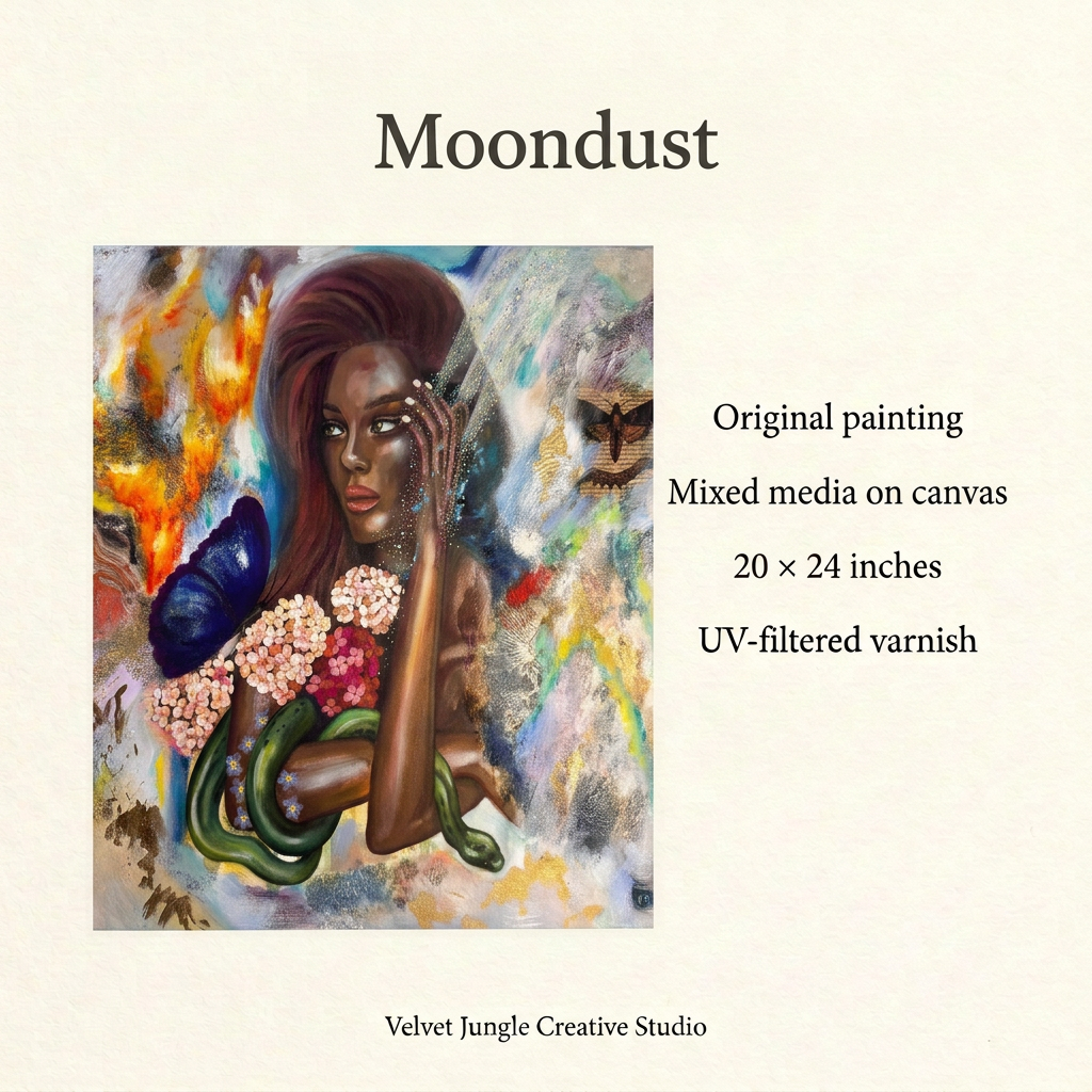 Moondust details card following the approved template with artwork left and details right