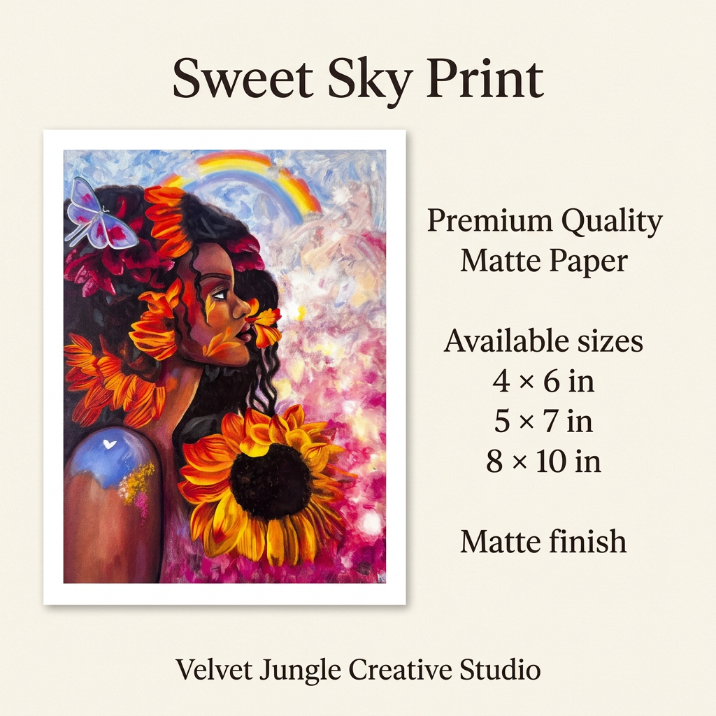Sweet Sky matte-paper details card