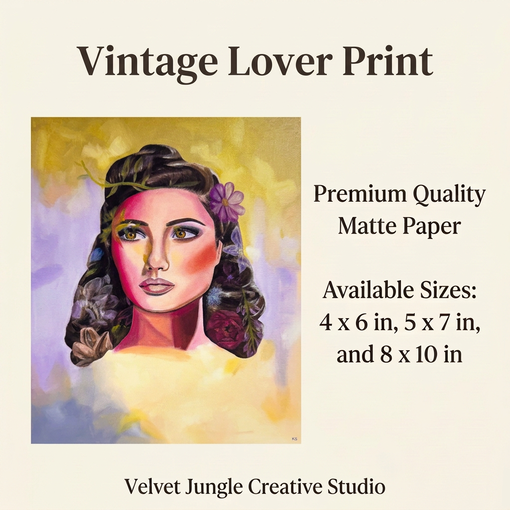 Vintage Lover Print details card