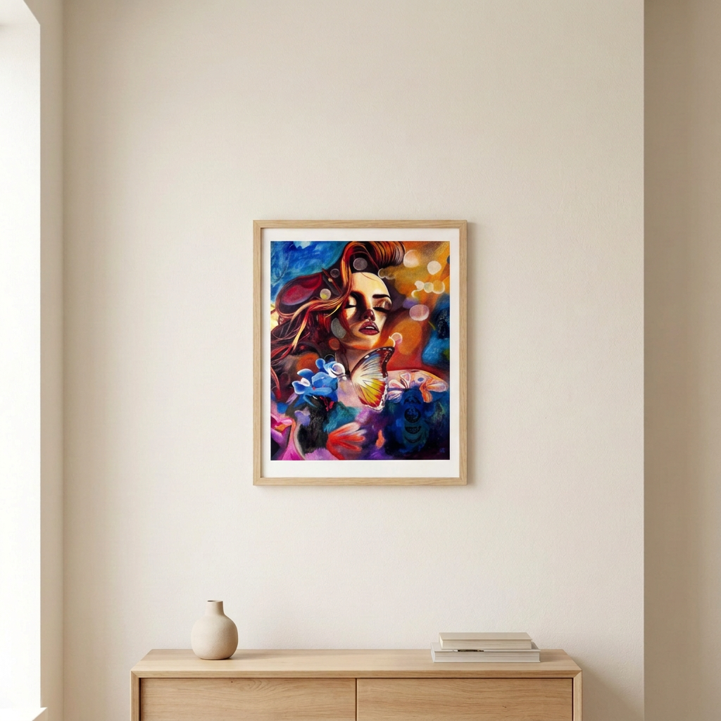 Warm Veil Print room mockup